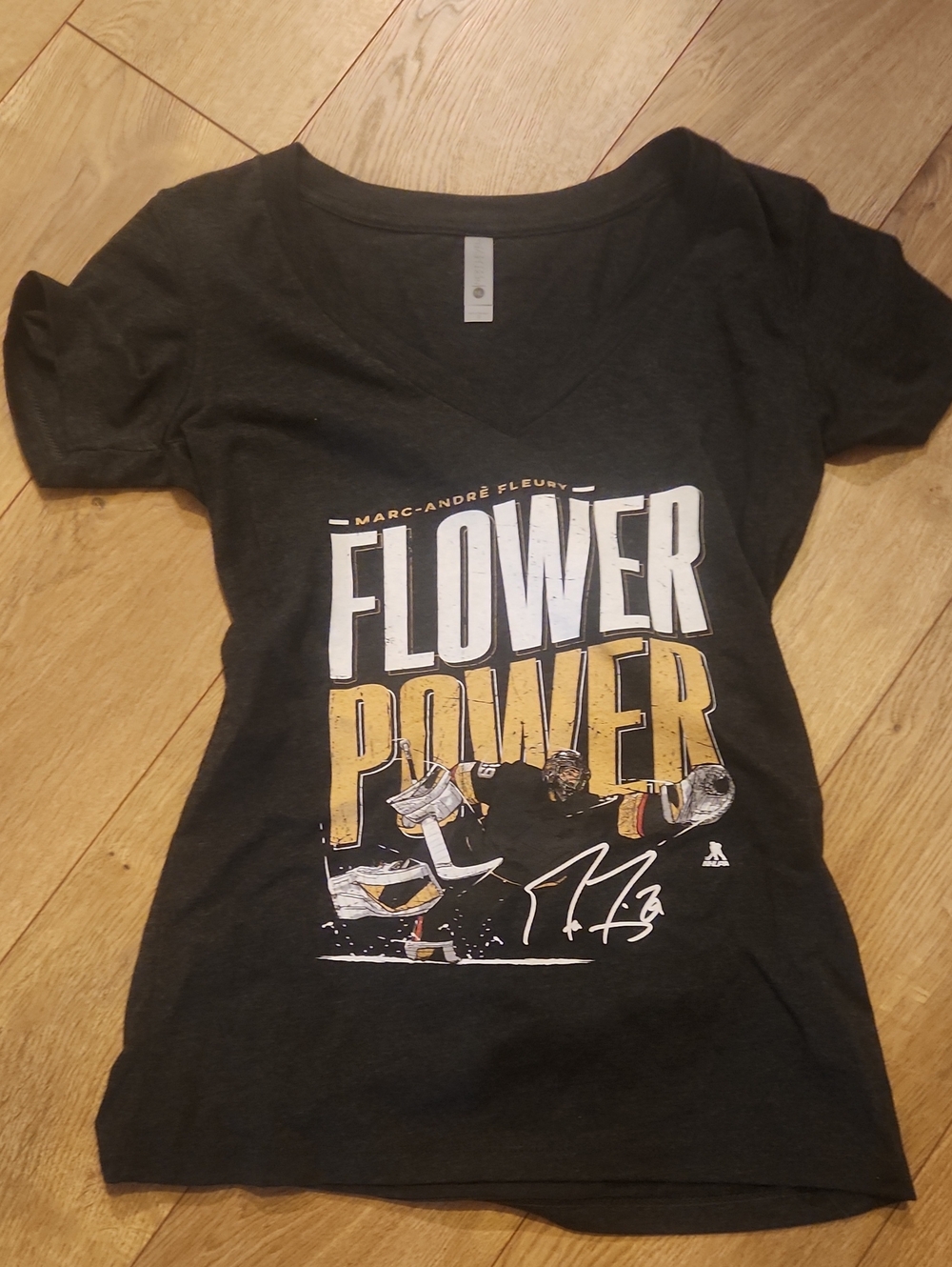 Next Level Apparel Black 'Flower Power' Vegas Golden Knights Tshirt